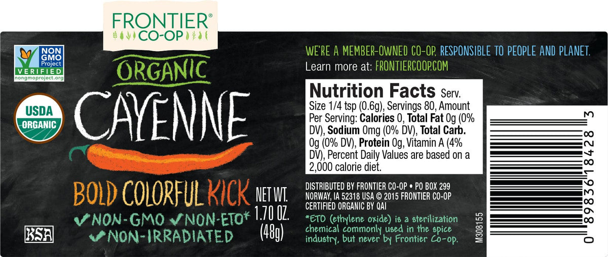 Frontier Co-Op Cayenne Chili Pepper Ground 1.7 oz