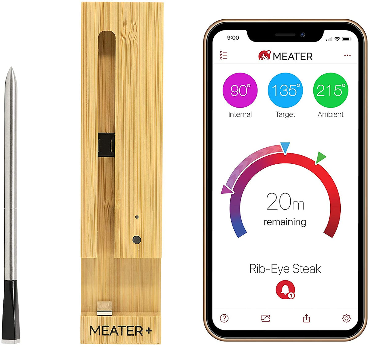 Meater PLUS Wireless Smart Meat Thermometer with Bluetooth Repeater