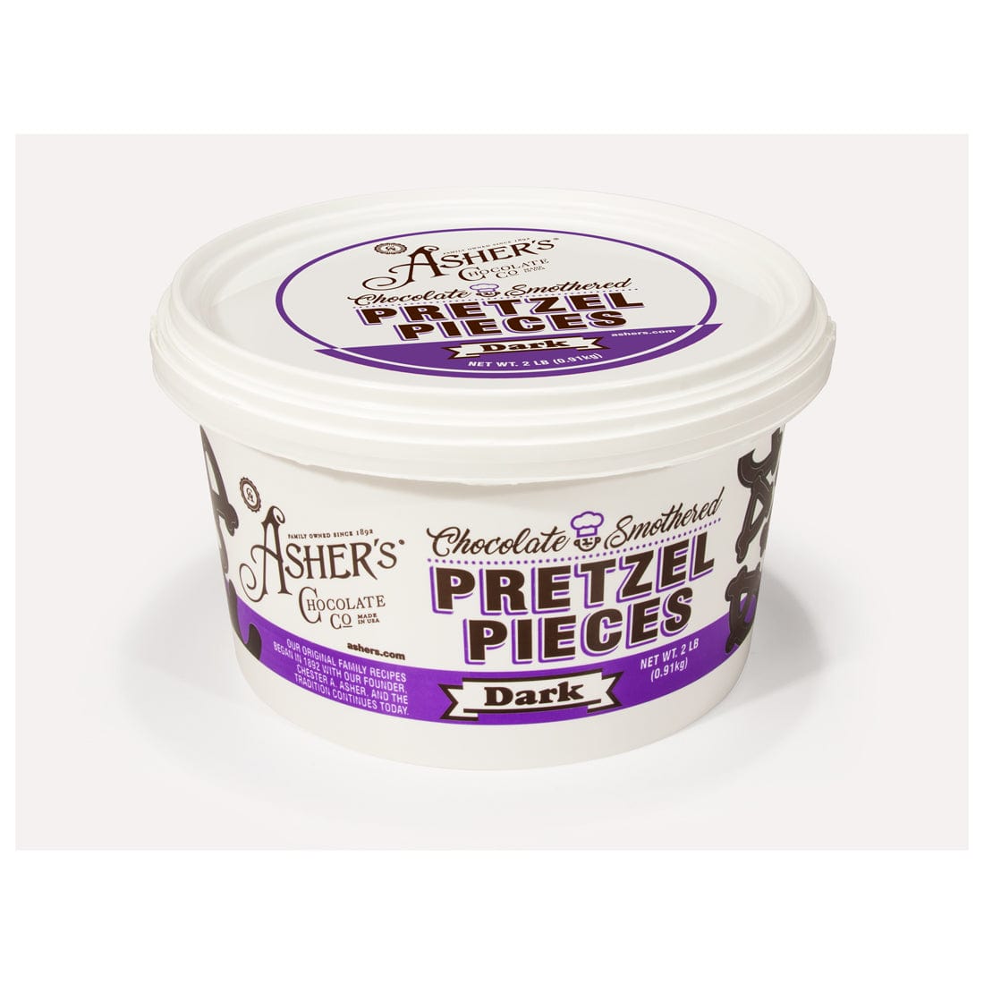 Asher&#39;s Asher&#39;s Dark Chocolate Smothered Pretzel Pieces – 2 lb. Pail