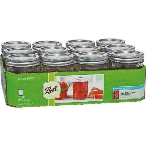 Ball Jar Lids Ball Regular Mouth Half Pint Mason Jars With Lids (Set Of 12)