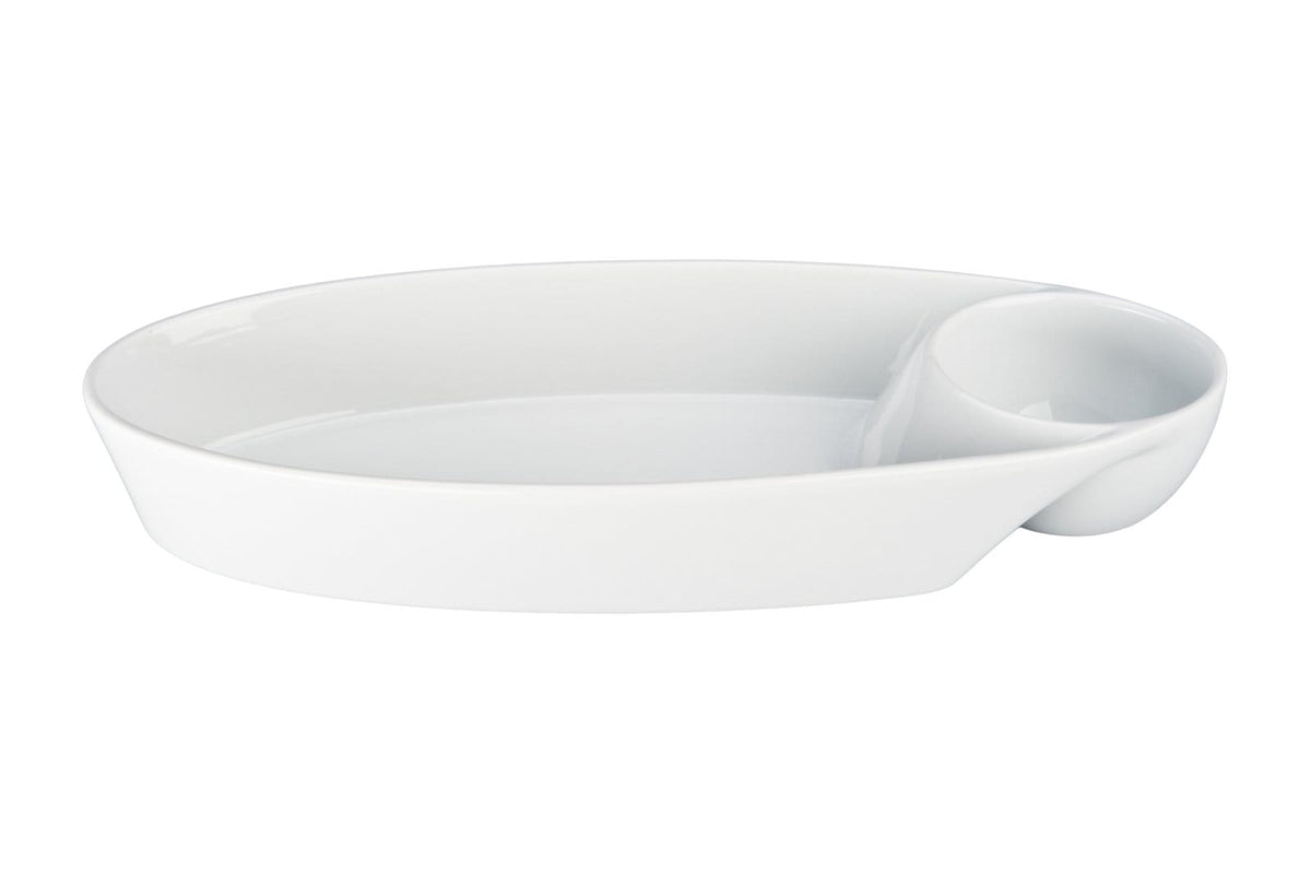 BIA Bowl BIA White Oval Chip N Dip 10.5&quot;