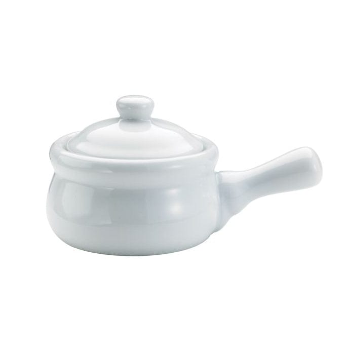 BIA Cordon Bleu Serving Bowls White Porcelain French Onion Soup Crock with Lid