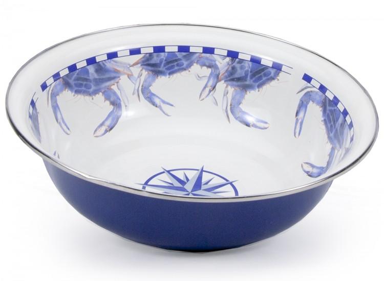 Golden Rabbit Bowls Golden Rabbit Blue Crab Large Bowl 4 qt