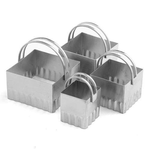R.S.V.P Bread Baking Tools RSVP Endurance Square Ribbed Biscuit Cutter Set