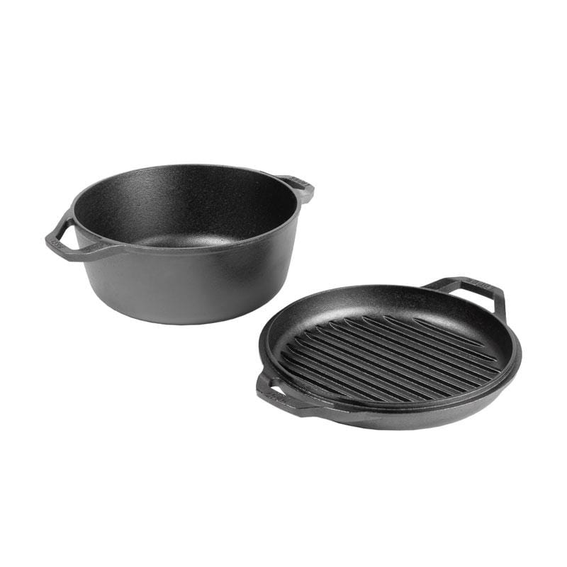 Lodge Cast Iron Cookware Lodge Chef Collection 6 Quart Double Dutch Oven