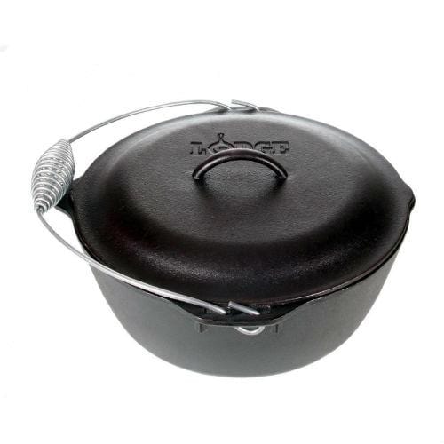 Lodge Cast Iron Cookware Lodge Pro Logic Cast Iron 5 qt. Dutch Oven w/Spiral Bail and Iron Cover