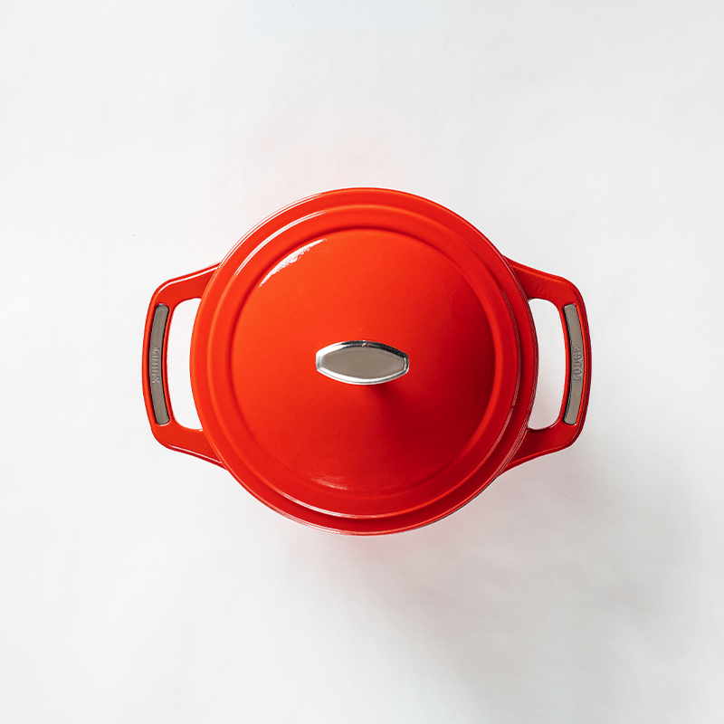 Lodge Cast Iron Cookware Lodge USA Enamel 4.5 Qt. Enameled Cast Iron Dutch Oven - Cherry on Top