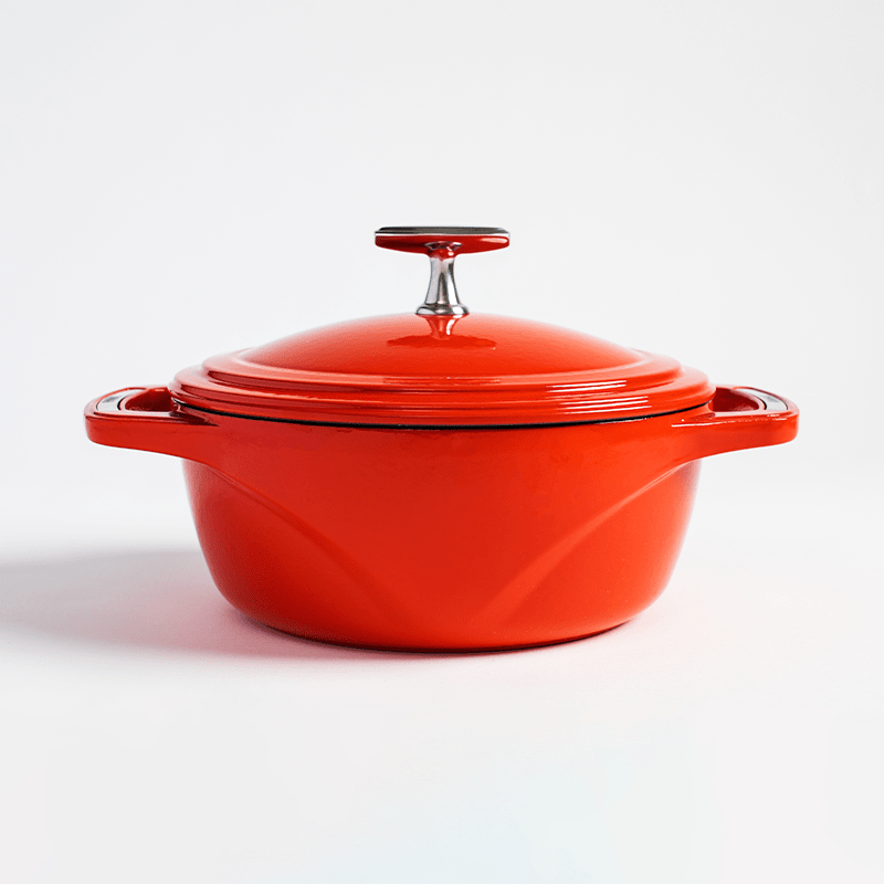 Lodge Cast Iron Cookware Lodge USA Enamel 4.5 Qt. Enameled Cast Iron Dutch Oven - Cherry on Top