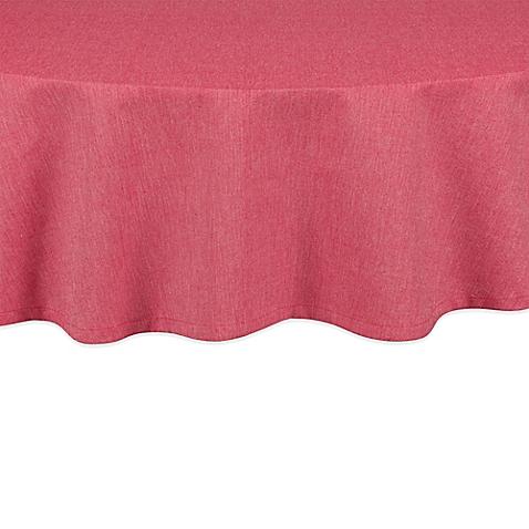 Chambray Tablecloth Chambray 70" Round Tablecloth in Red