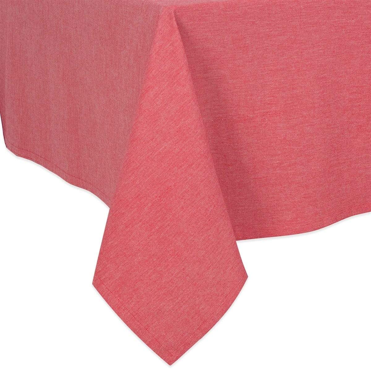 Chambray Tablecloth Chambray 70" Square Tablecloth in Red