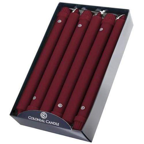 Colonial Candle Taper Colonial Candle Classic Taper 10&quot; - Cranberry (Set of 12)