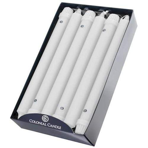 Colonial Candle Taper Colonial Candle Classic Taper 10&quot; - White (Set of 12)