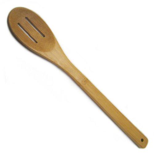 Kitchen & Company Cooking Spoons 11.75in Bamboo Slotted Mixing Spoon