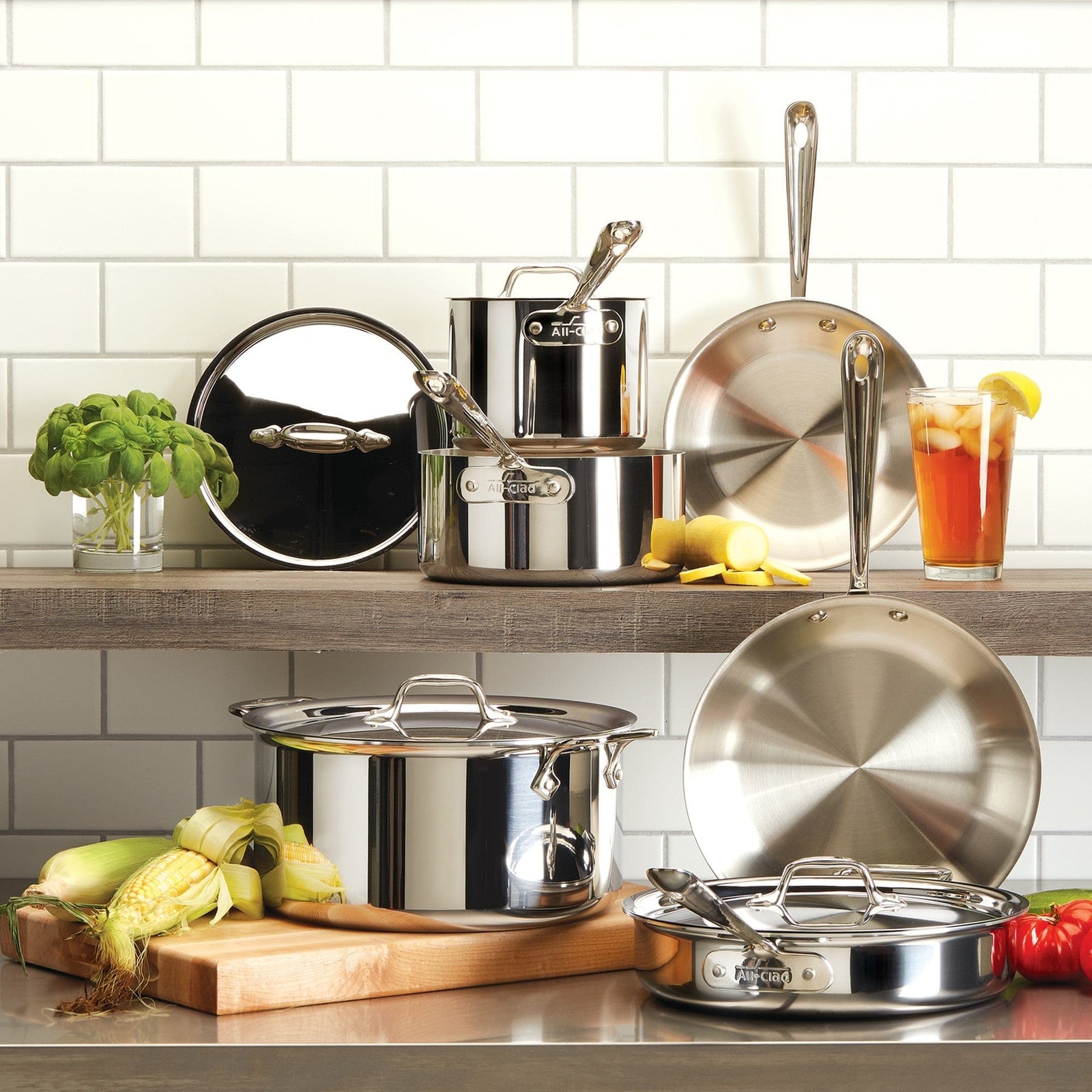 All-Clad Cookware Sets All-Clad D3® Tri-Ply Stainless-Steel 14-Piece Cookware Set