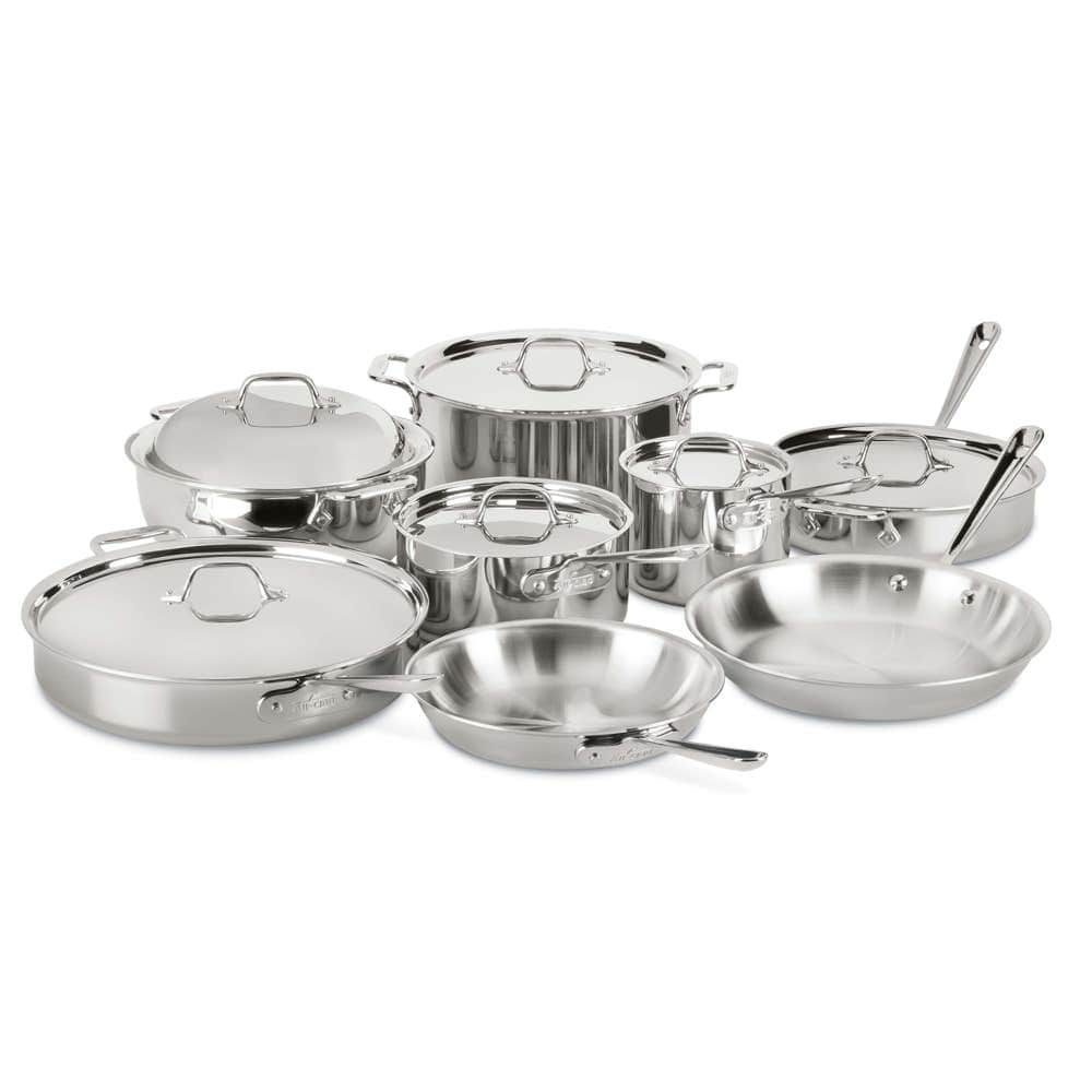All-Clad Cookware Sets All-Clad D3® Tri-Ply Stainless-Steel 14-Piece Cookware Set