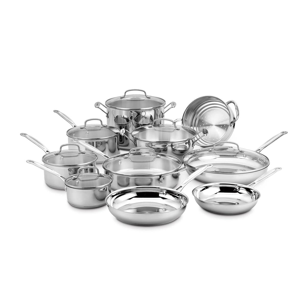 Cuisinart Cookware Sets Cuisinart Chef's Classic Stainless Steel 17 Piece Cookware Set