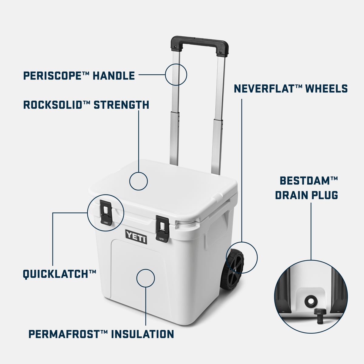 Yeti Cooler YETI Roadie 48 Wheeled Cooler - White