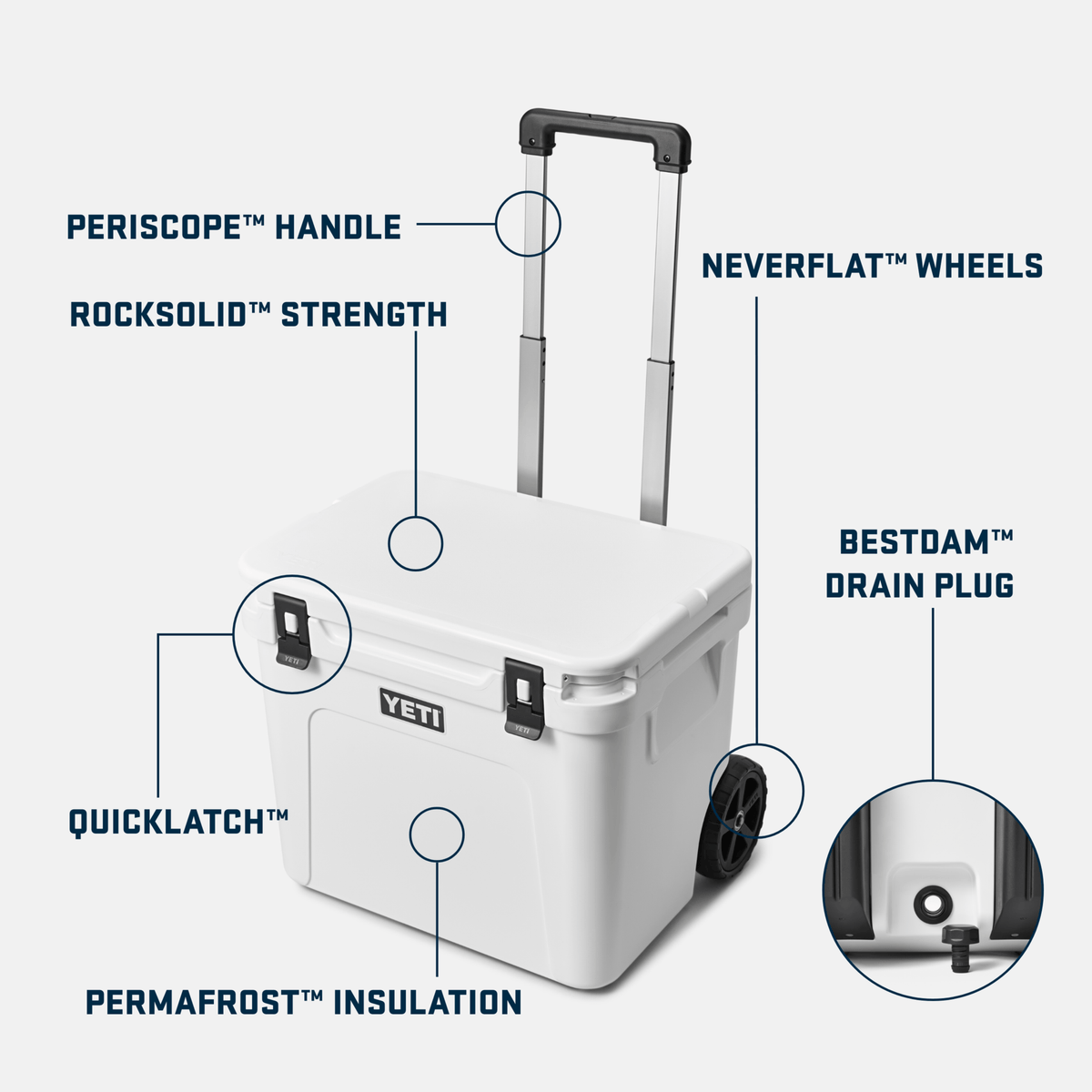 Yeti Cooler YETI Roadie 60 Wheeled Cooler - Navy