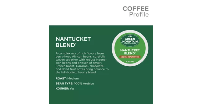 Green Mountain Coffee Coffee Green Mountain Coffee Roasters Nantucket Blend K-Cup Coffee - 24 Count Box