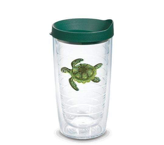 Tervis Tumbler Insulated Drinkware Tervis Tumbler 16 oz Green Turtle Emblem With Lid