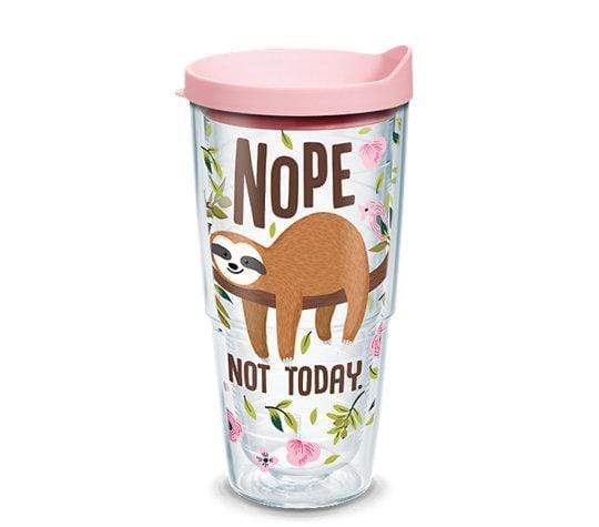 Tervis Tumbler Insulated Drinkware Tervis Tumbler with Lid 24 oz Sloth Nope Not Today