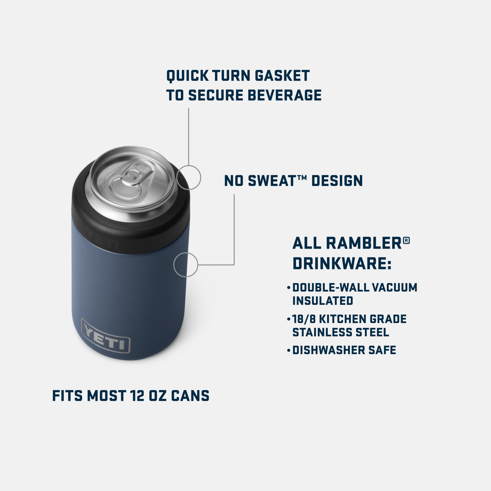 YETI Insulated Drinkware YETI Rambler 12 oz Colster - Charcoal