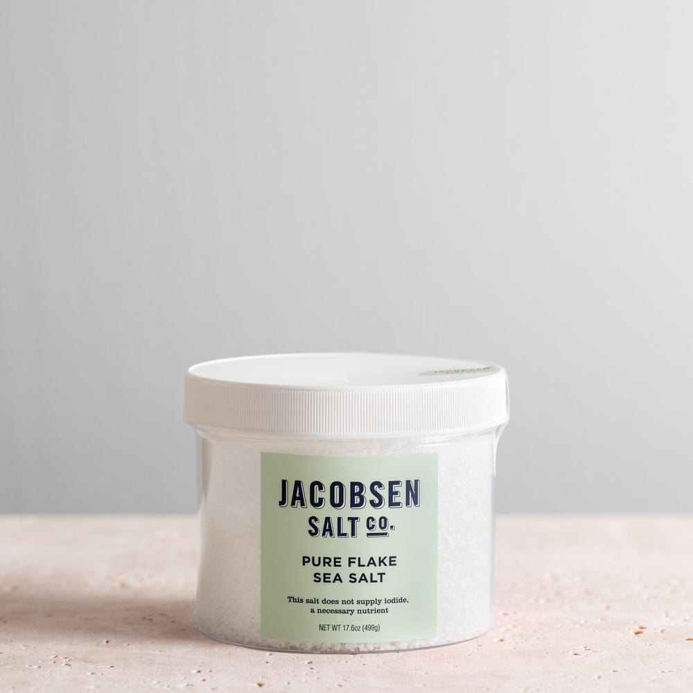 Jacobsen Salt Co. Pure Flake Sea Salt 17.6 oz Jar - Reading China & Glass