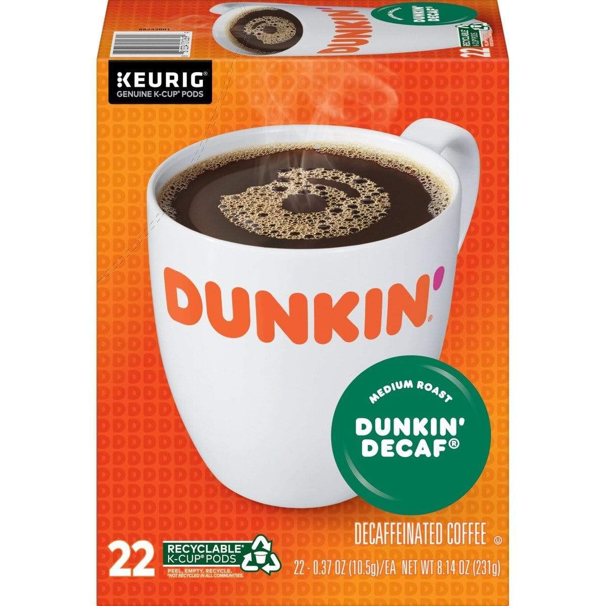 Keurig K-Cups Dunkin' Dunkin' Decaf K-Cup Coffee - 22 Count Box