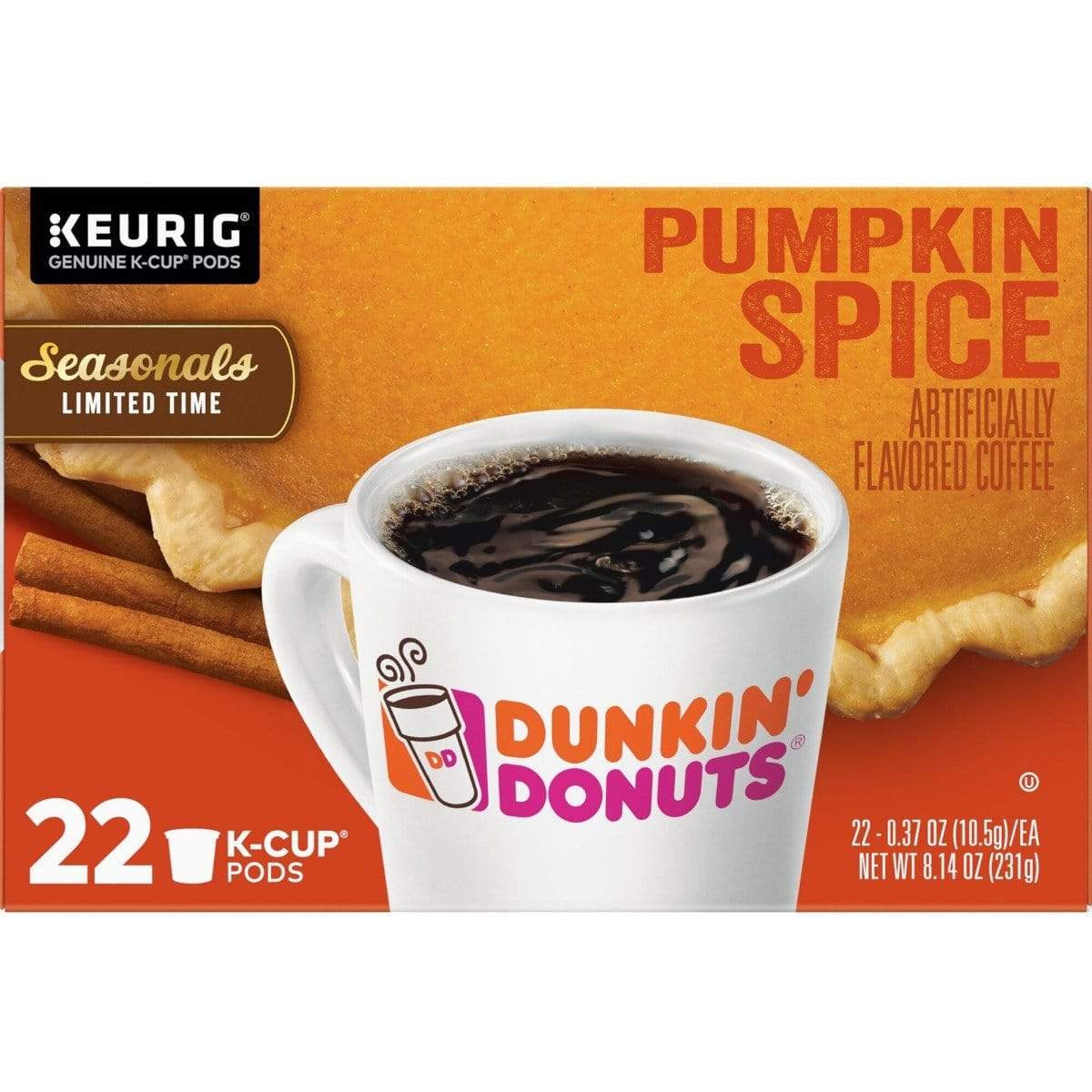 Keurig K-Cups Dunkin' Pumpkin Spice K-Cup Coffee - 22 Count Box