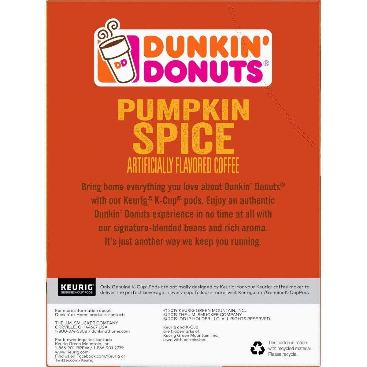 Keurig K-Cups Dunkin' Pumpkin Spice K-Cup Coffee - 22 Count Box