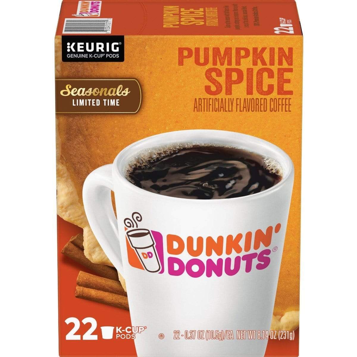 Keurig K-Cups Dunkin' Pumpkin Spice K-Cup Coffee - 22 Count Box
