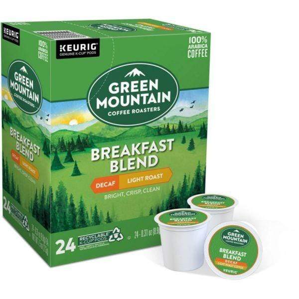 Keurig K-Cups Green Mountain Coffee Roasters Breakfast Blend Decaf K-Cup Coffee - 24 Count Box