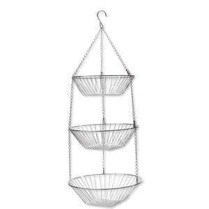 Kitchen &amp; Company Basket 3 Tier Hanging Chrome Basket