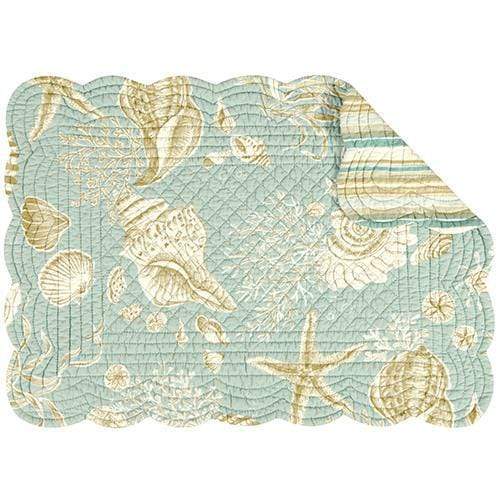 Kitchen &amp; Company Placemat Quilted Natural Shells Placemat