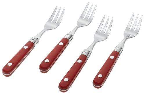 Le Prix Serveware Le Prix Stainless Steel Cocktail Fork, Milano Red
