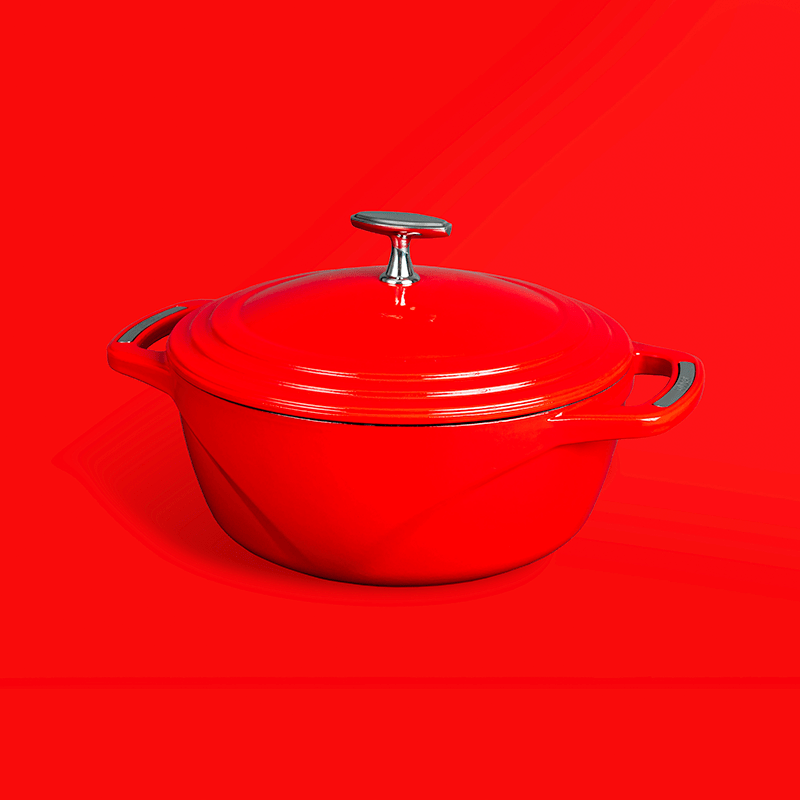Lodge Cast Iron Cookware Lodge USA Enamel 4.5 Qt. Enameled Cast Iron Dutch Oven - Cherry on Top