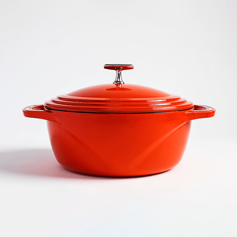 Lodge Cast Iron Cookware Lodge USA Enamel 6 Qt. Enameled Cast Iron Dutch Oven - Cherry on Top