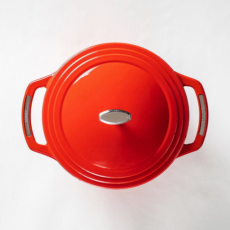Lodge Cast Iron Cookware Lodge USA Enamel 6 Qt. Enameled Cast Iron Dutch Oven - Cherry on Top