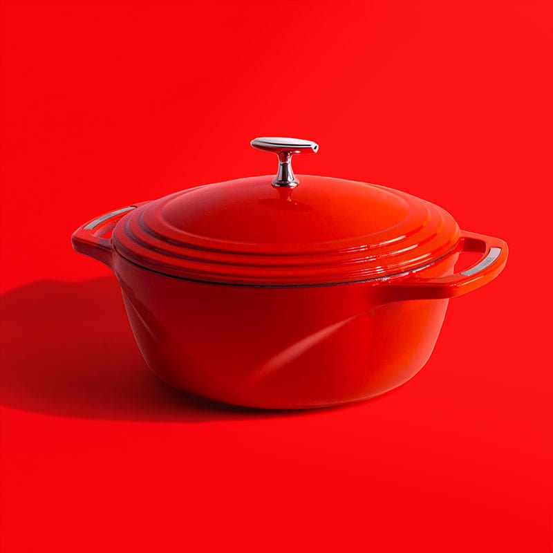 Lodge Cast Iron Cookware Lodge USA Enamel 6 Qt. Enameled Cast Iron Dutch Oven - Cherry on Top