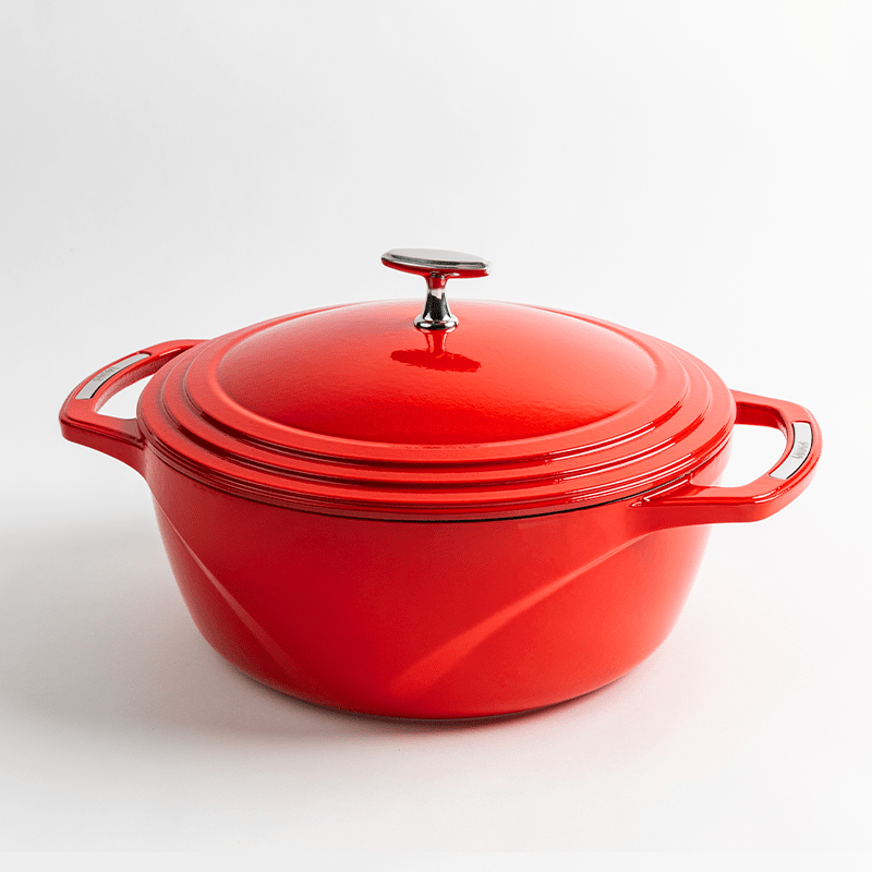 Lodge Cast Iron Cookware Lodge USA Enamel 7.5 Qt. Enameled Cast Iron Dutch Oven - Cherry on Top