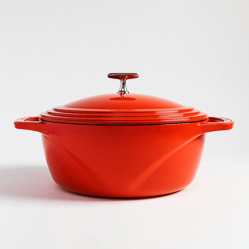 Lodge Cast Iron Cookware Lodge USA Enamel 7.5 Qt. Enameled Cast Iron Dutch Oven - Cherry on Top
