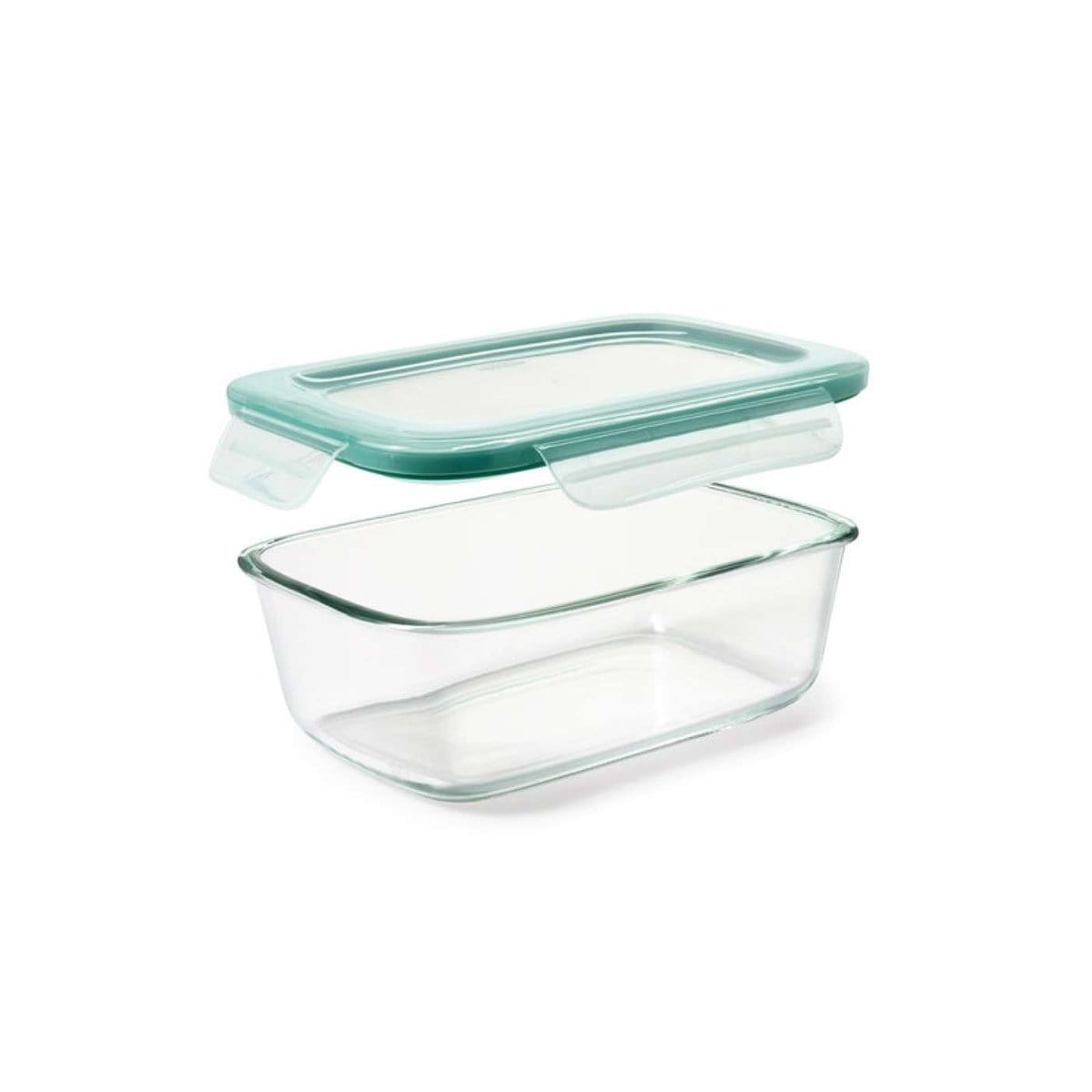 OXO Good Grips Smart Seal Glass Round Containers | Clear/Teal-Set of 4