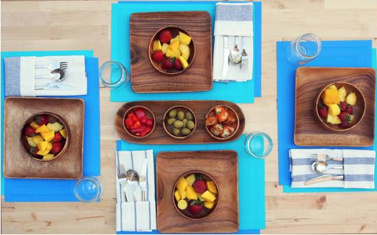 Pacific Merchants Tray Pacific Merchants 12&quot; Acacia Wood Square Serving Tray