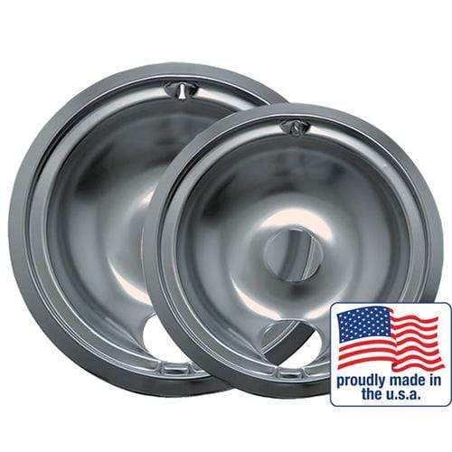 Range Kleen Range Accessories Range Kleen Drip Pans Style B in Chrome (Set of 2)