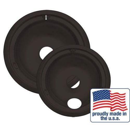 Range Kleen Range Accessories Range Kleen Drip Pans Style C in Black (Set of 2)