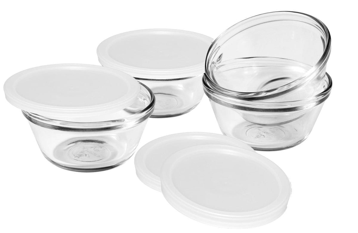 Anchor Hocking Refrigerator & Wet Food Storage Anchor Hocking 6oz Custard Cups With Lids (Set Of 4)
