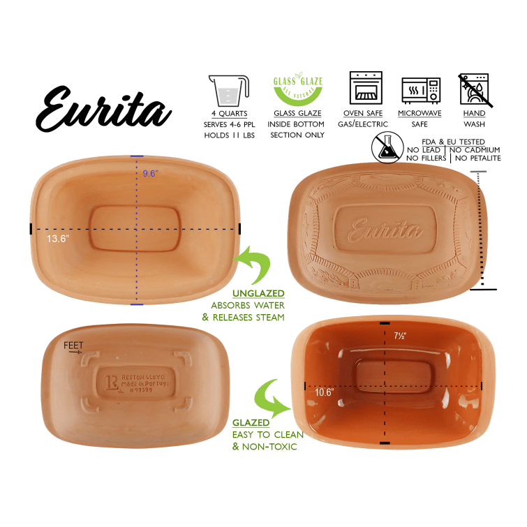 Reston Lloyd Roaster & Broiler Pans Reston Lloyd Eurita 3 qt. Clay Baker