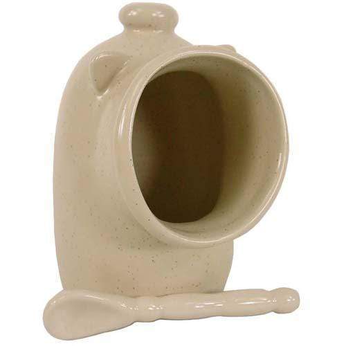 RSVP Salt Pig RSVP Stoneware Salt Pig with Tail - Natural