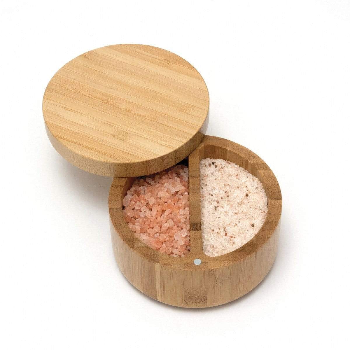 Lipper International Salt Container Lipper Bamboo Divided Salt Box