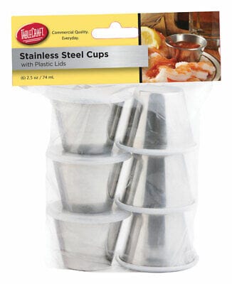 Fox Run Seafood Tools Tablecraft Sauce Cups with Lids (Set of 6)